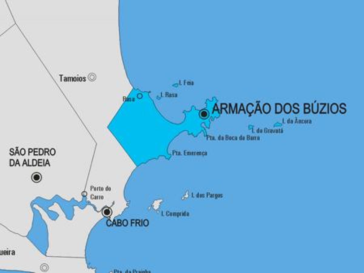 Armação dos Búzios Belediyesi haritası