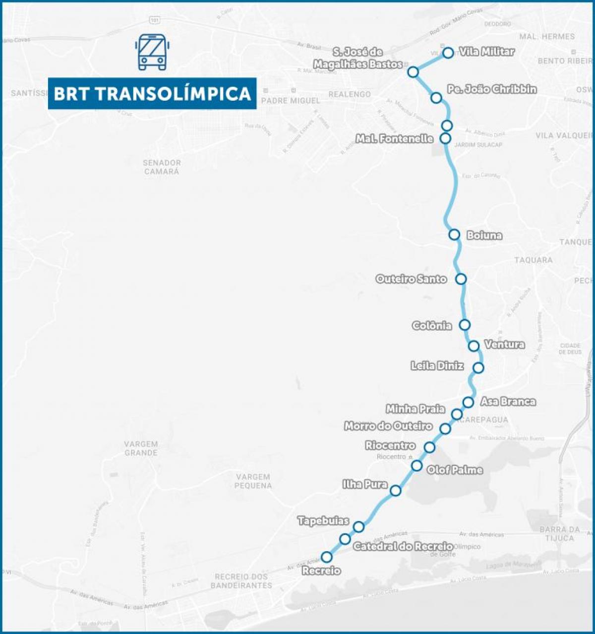 BRT TransOlimpica haritası
