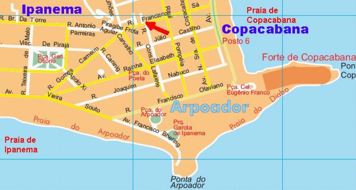 Copacabana Plajı haritası