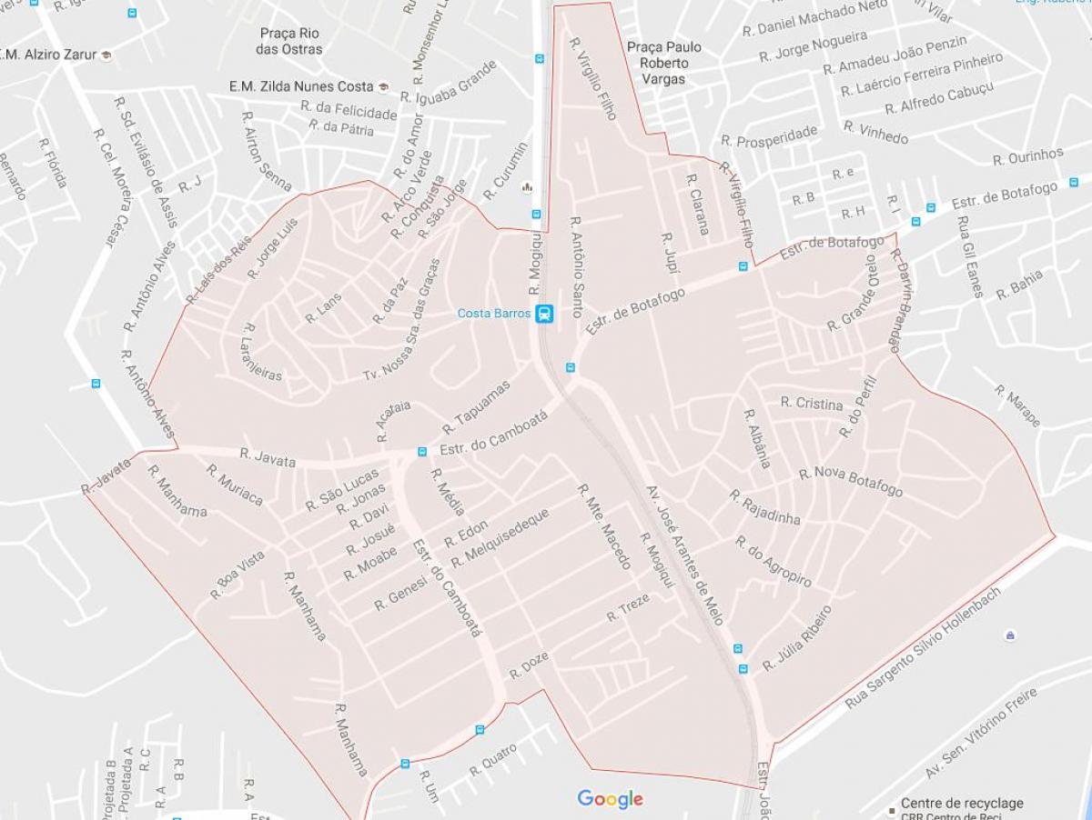 Costa ara sokakta haritası