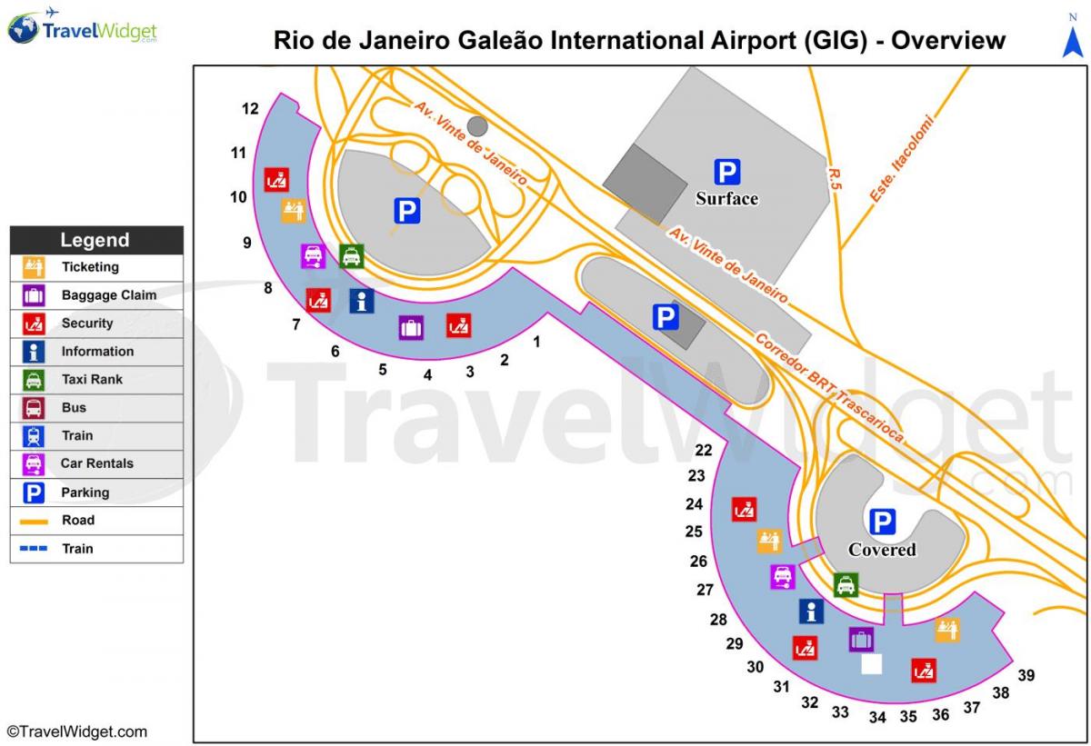 Galeão havaalanı terminal haritası