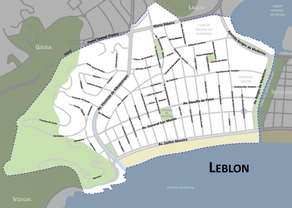 Leblon Plajı haritası