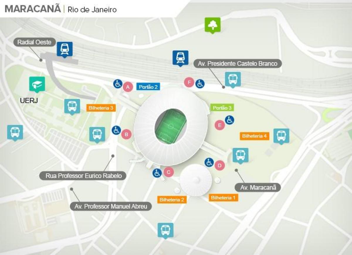 Maracanã Stadyumu haritası accès