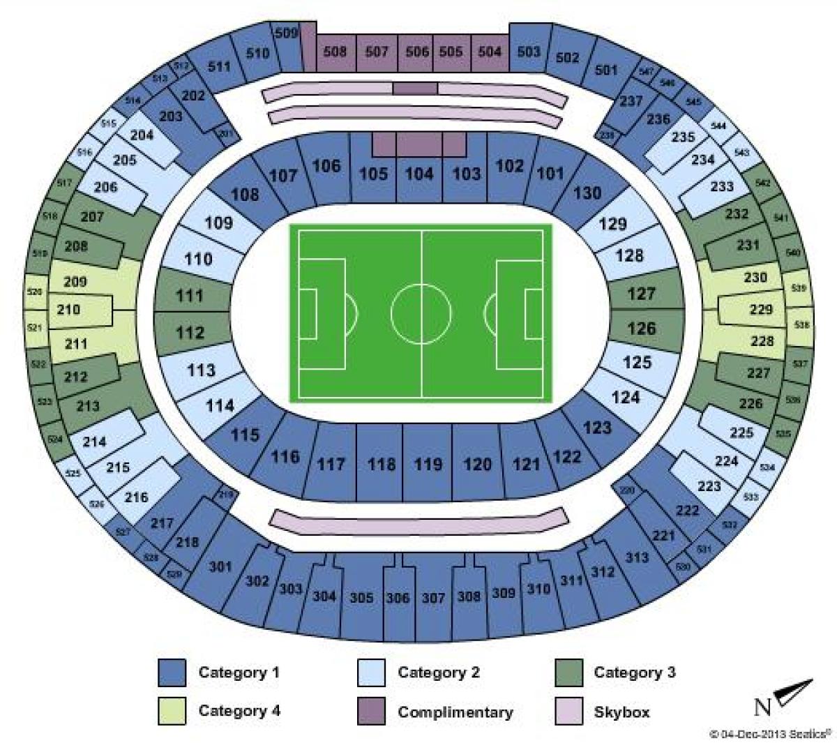 Maracanã Stadyumu haritası sièges