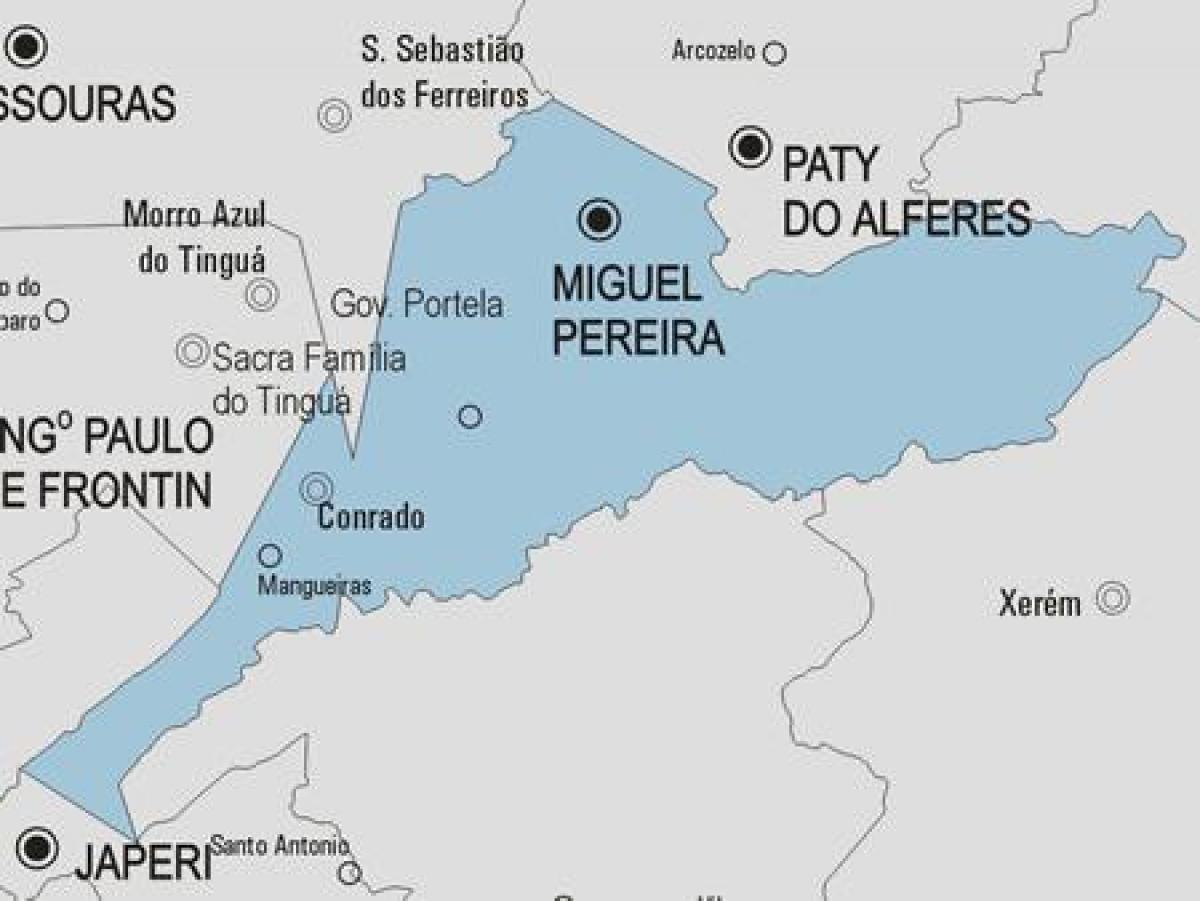 Miguel Pereira Belediyesi haritası