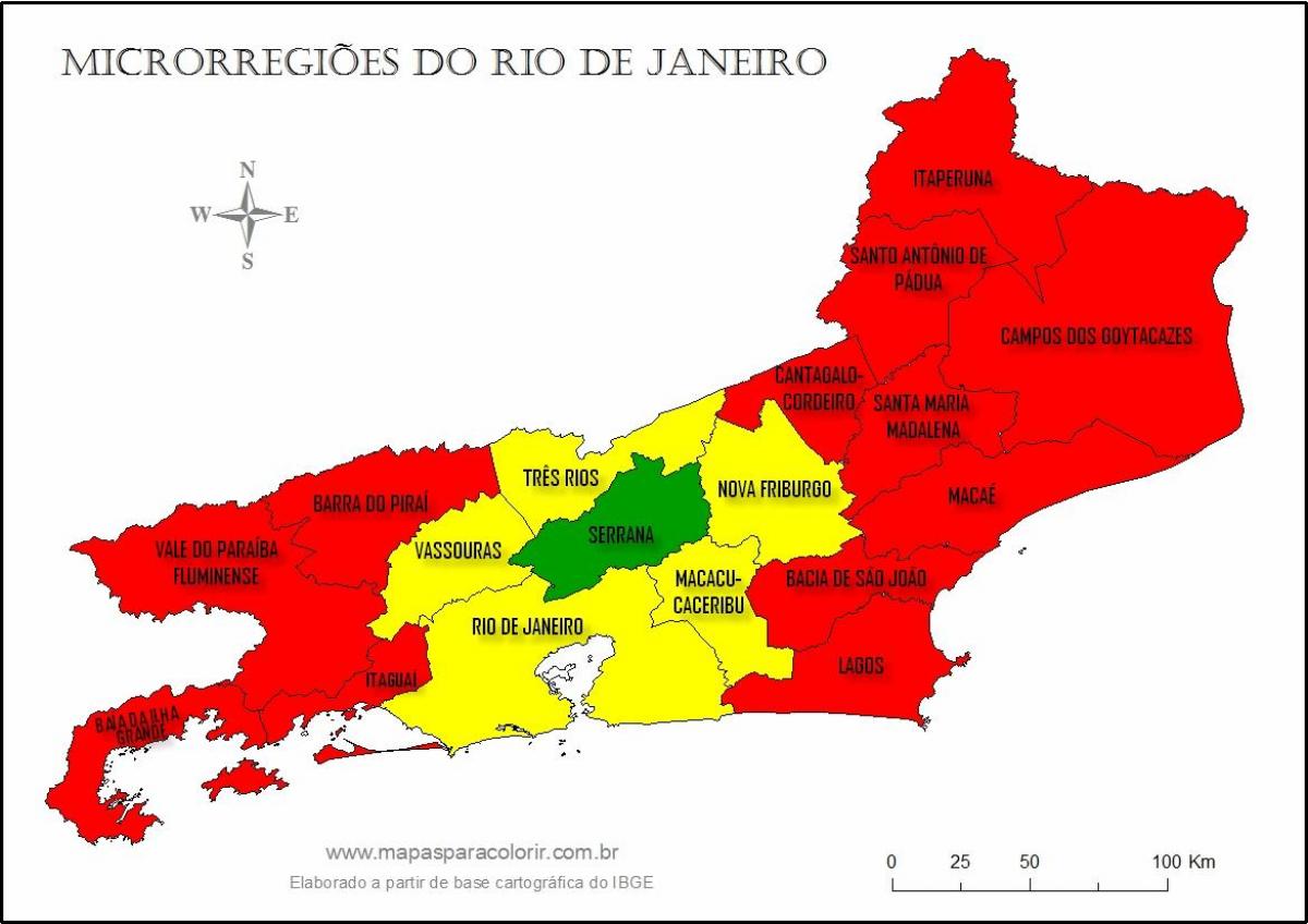 Rio de Janeiro mikro haritası-bölgeler