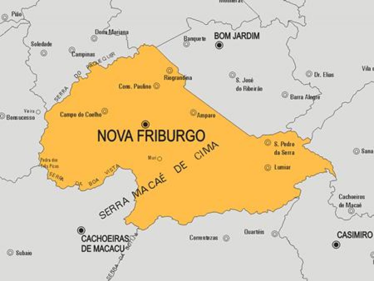 Nova Friburgo Belediyesi haritası
