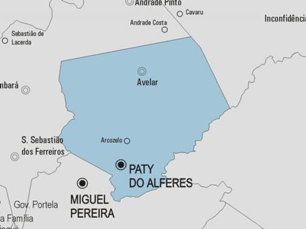Paty do Alferes Belediyesi haritası