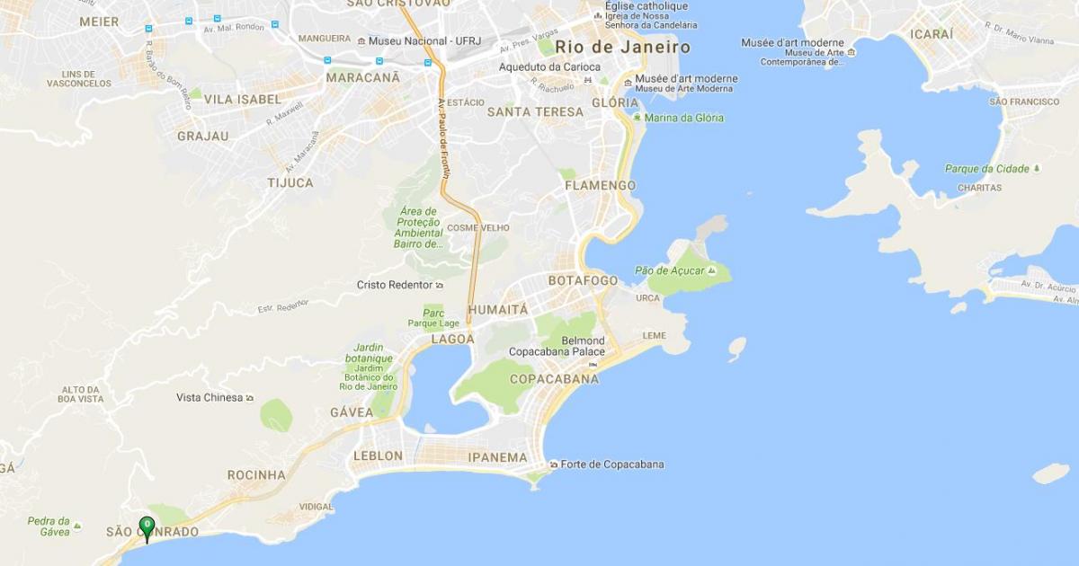 Plaj São Conrado haritası