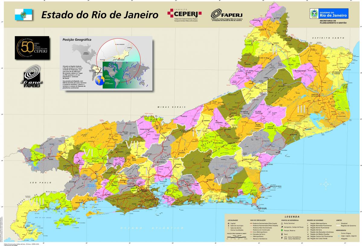 Rio de Janeiro belediyelerin harita