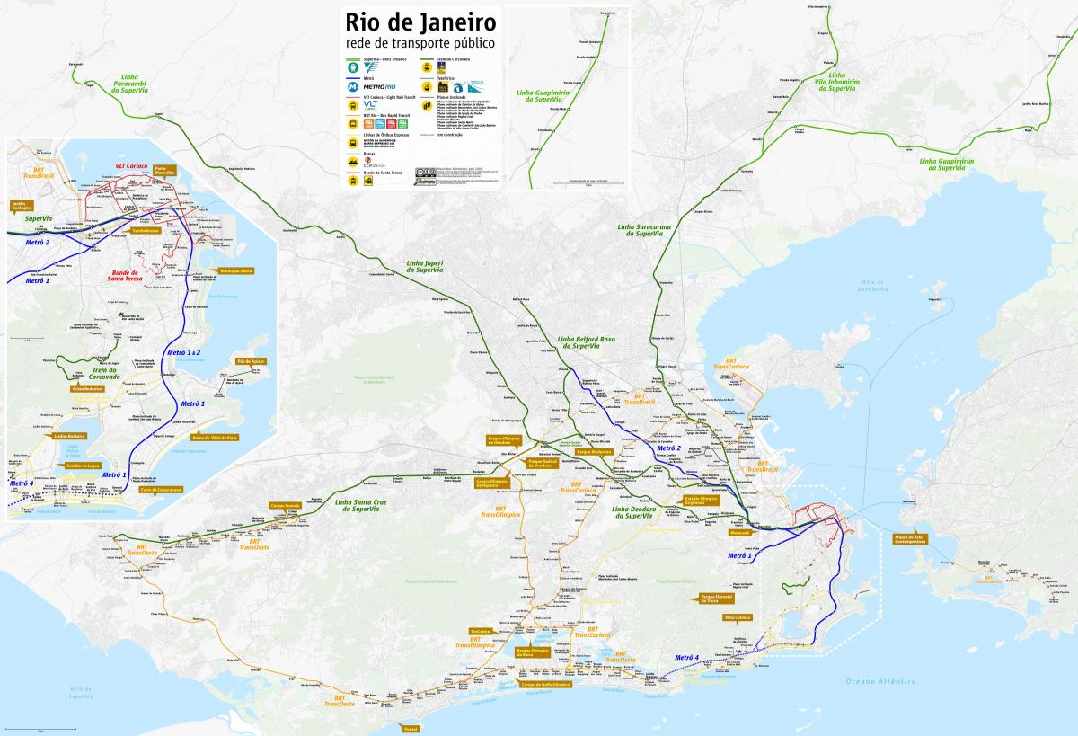 Rio de Janeiro ulaşım haritası