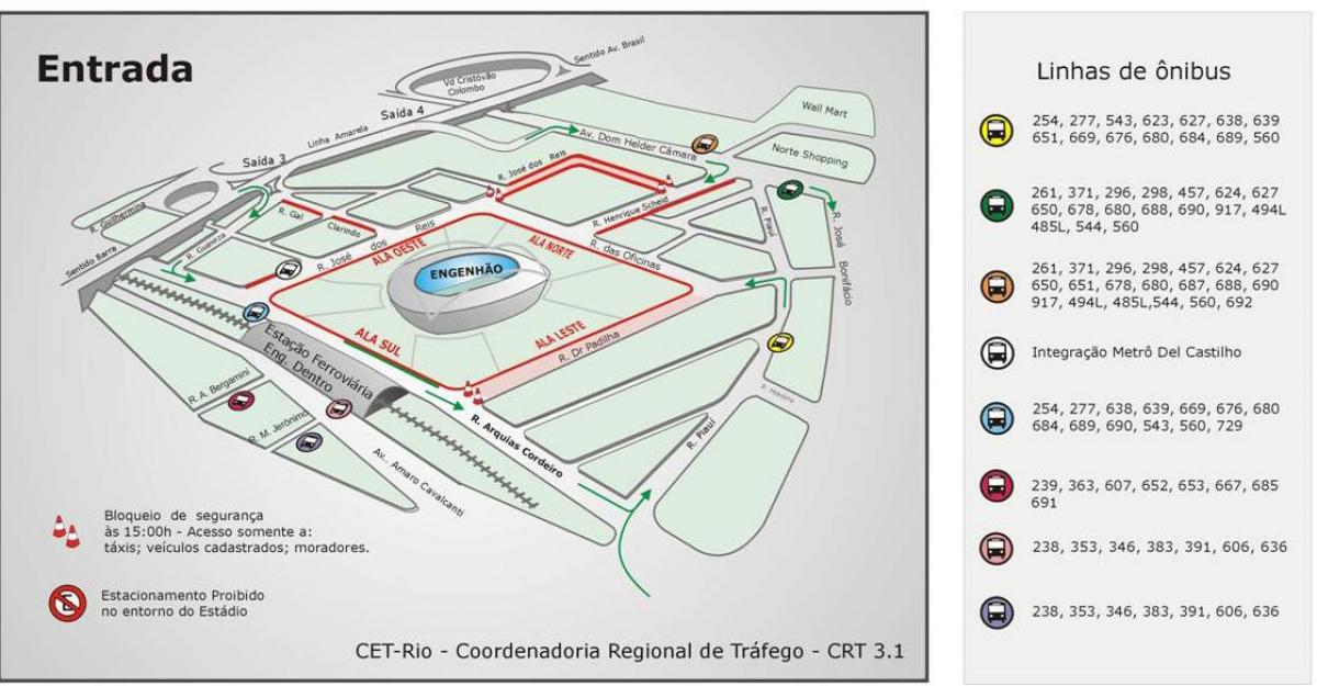 Stadyum Engenhão haritası taşımaları
