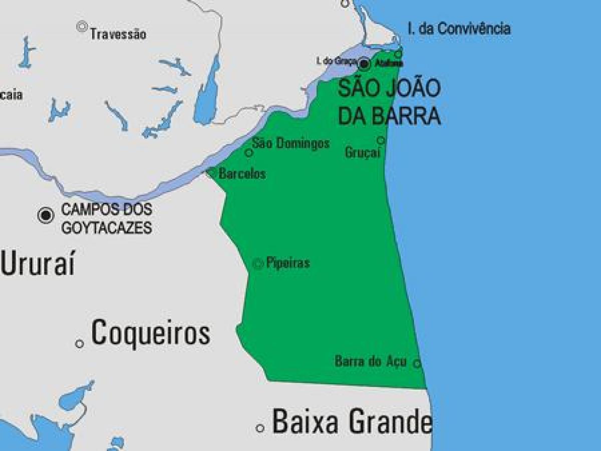 São João da Barra Belediyesi haritası