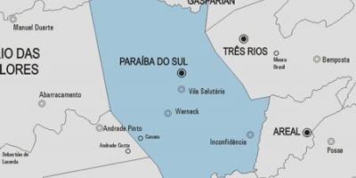 Paraíba do Sul Belediyesi haritası