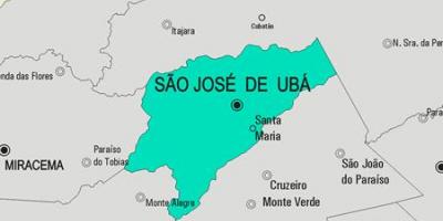 São José de Ubá Belediyesi haritası