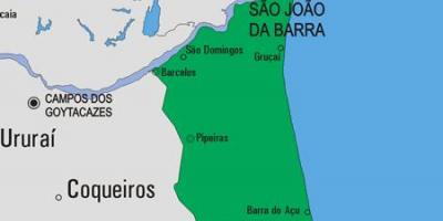 São João da Barra Belediyesi haritası