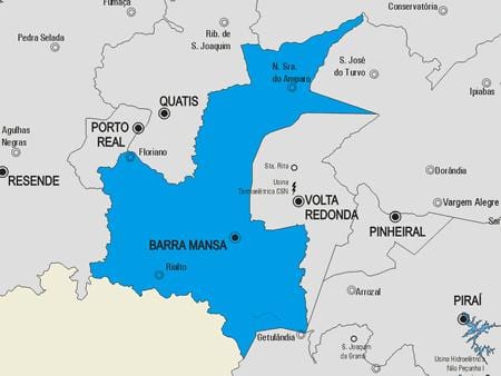 Barra Mansa Belediyesi haritası