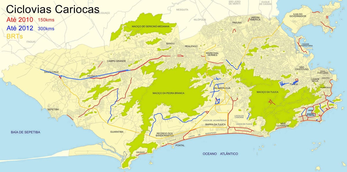 Bisiklet haritası Rio de Janeiro yollar