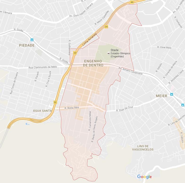 Engenho de Dentro haritası
