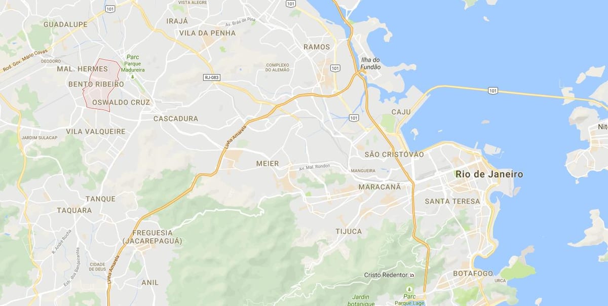 Favela Bento Ribeiro haritası