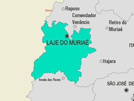 Laje do Muriaé Belediyesi haritası