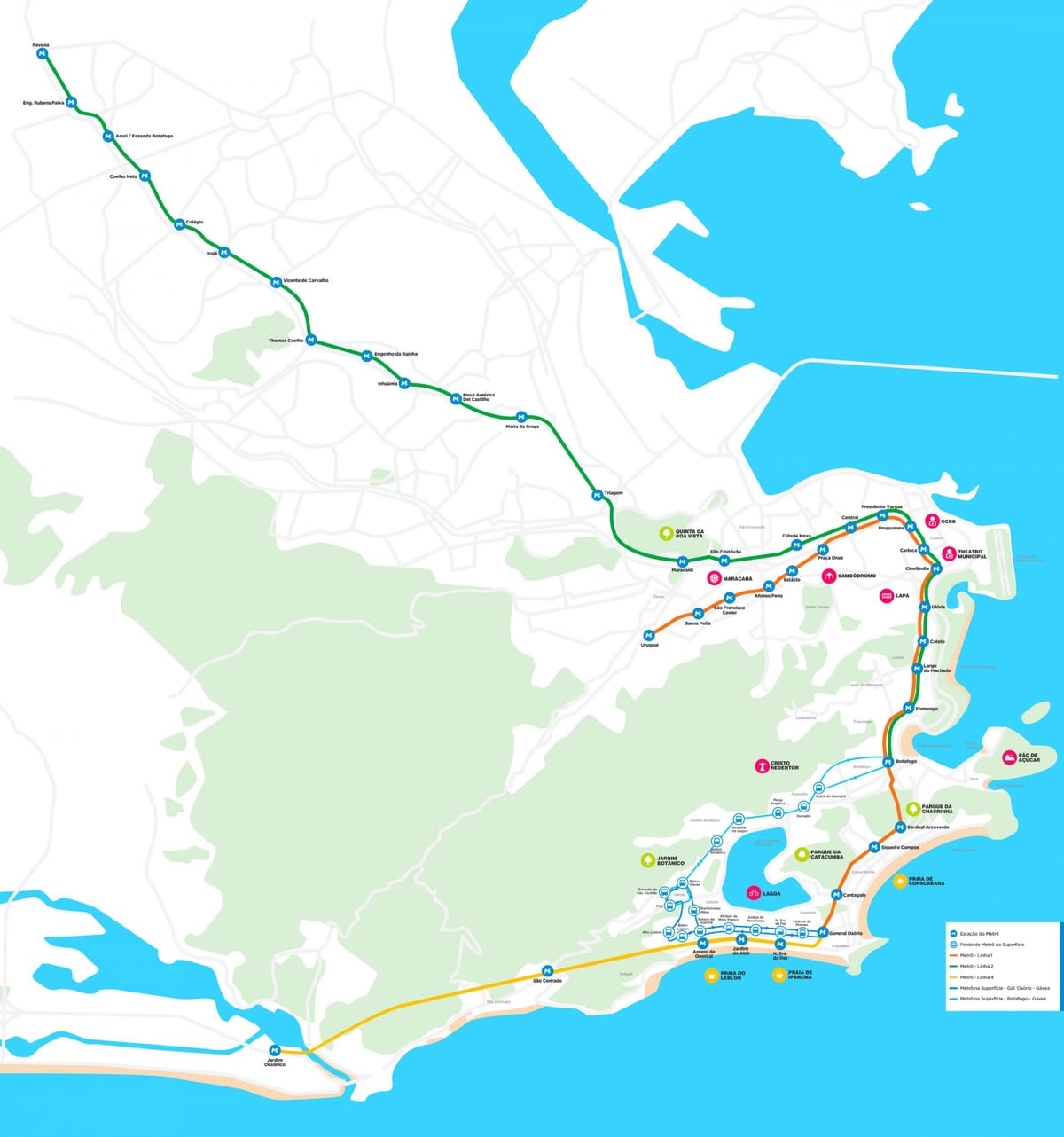 Metro haritası Rio de Janeiro
