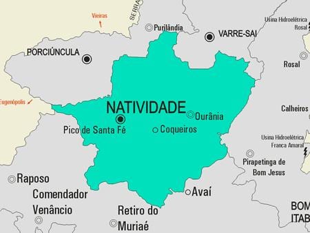 Natividade Belediyesi haritası