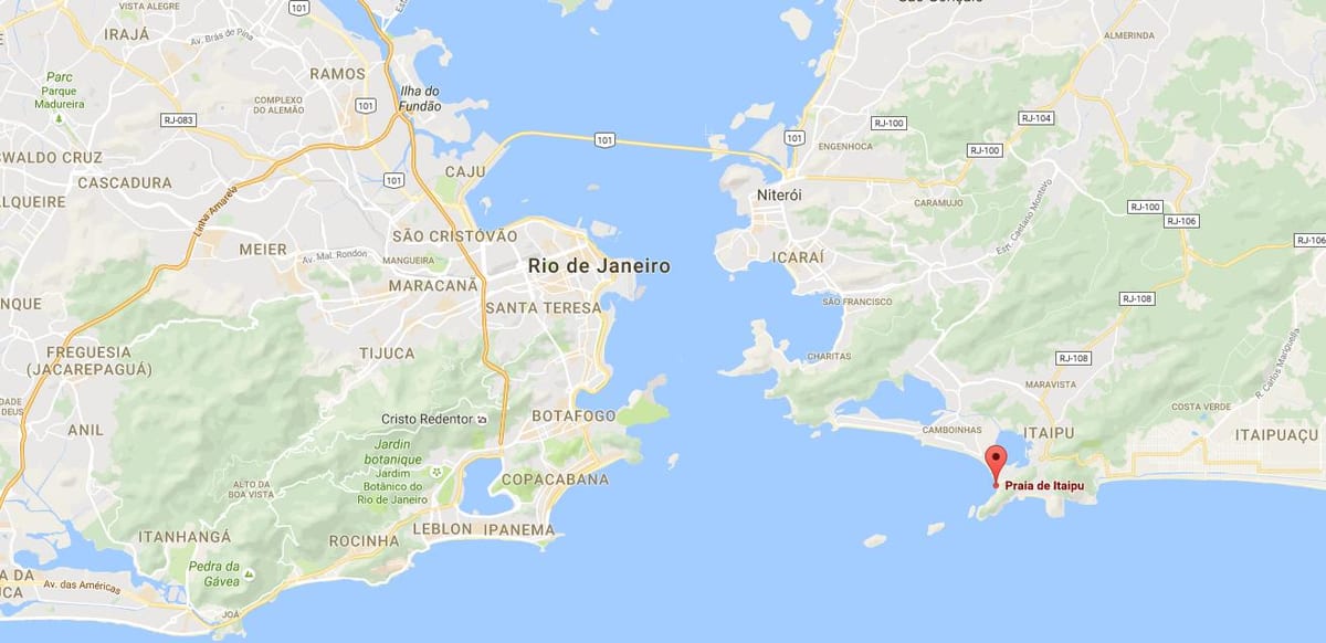 Plaj Itaipú haritası