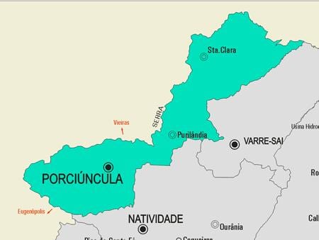 Porciúncula Belediyesi haritası