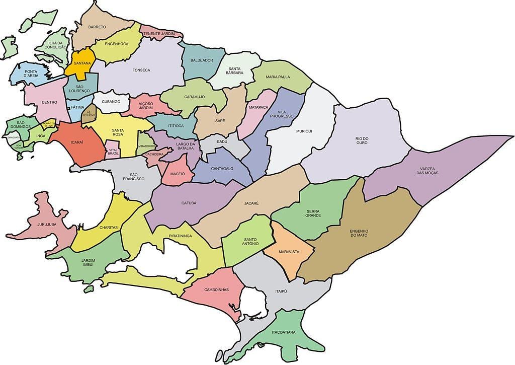 Quartiers haritası Niterói