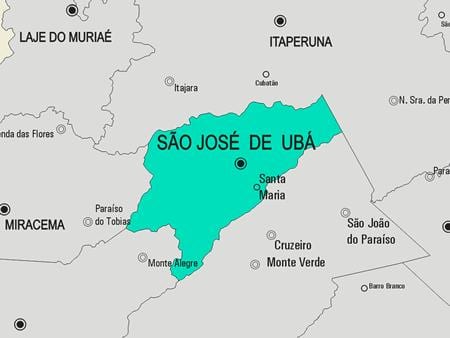 São José de Ubá Belediyesi haritası