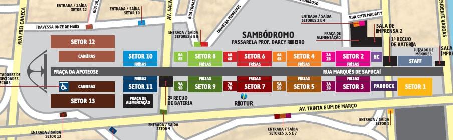 Sambódromo haritası