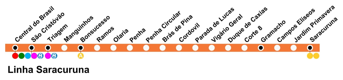 SuperVia haritası - Line Saracuruna