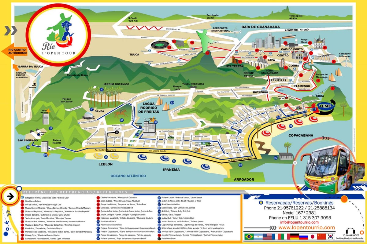 Turizm haritası Otobüs Rio de Janeiro