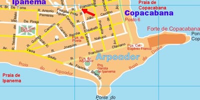 Copacabana Plajı haritası