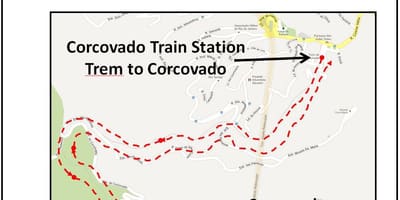 Corcovado tren haritası