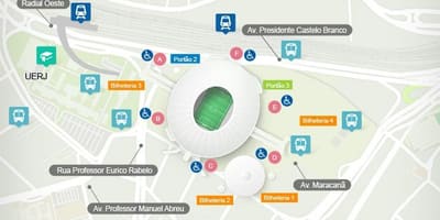 Maracanã Stadyumu haritası accès